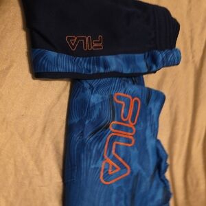 Fila Kids' Blue and Black Joggers